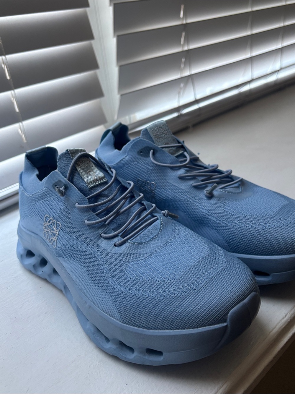 Blue woman’s Athletic Knit Sneakers - Brand Unspecified